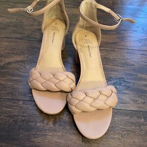 Time and Tru Women's Braided Tan Heels